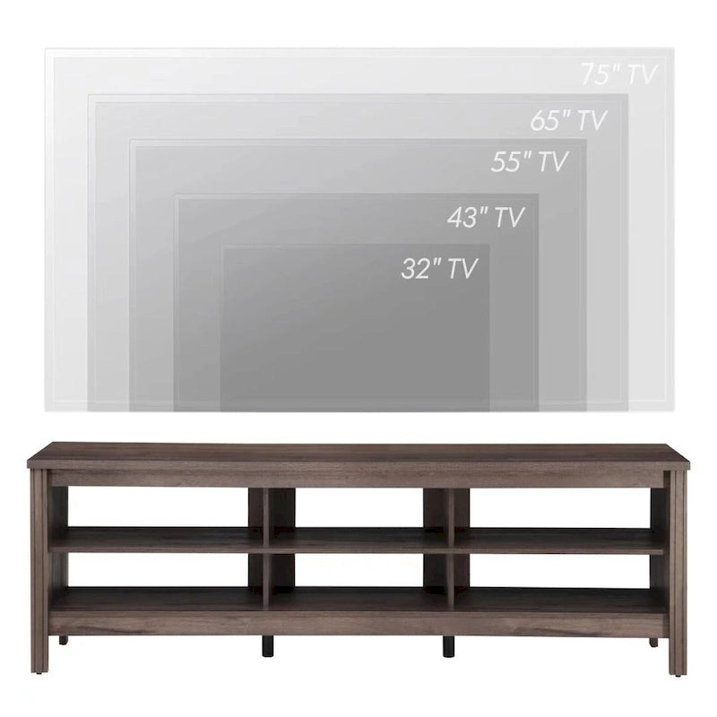 70 Inch TV Stand for 75 TV, Classic Entertainment Center TV Console 25