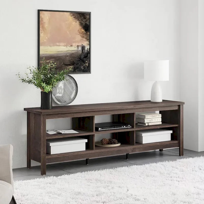 70 Inch TV Stand for 75 TV, Classic Entertainment Center TV Console 28