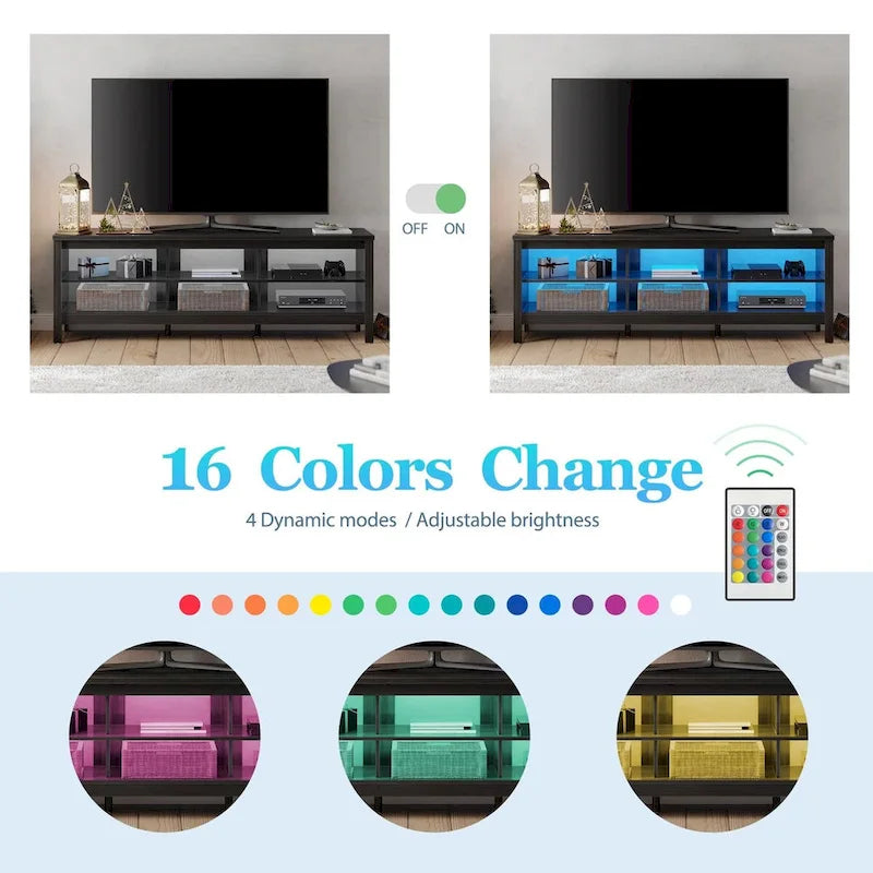 70 Inch TV Stand for 75 TV, Classic Entertainment Center TV Console 29