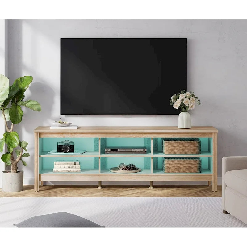 70 Inch TV Stand for 75 TV, Classic Entertainment Center TV Console 32