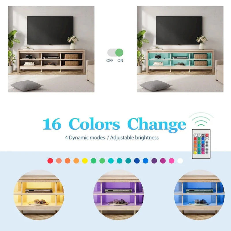70 Inch TV Stand for 75 TV, Classic Entertainment Center TV Console 33