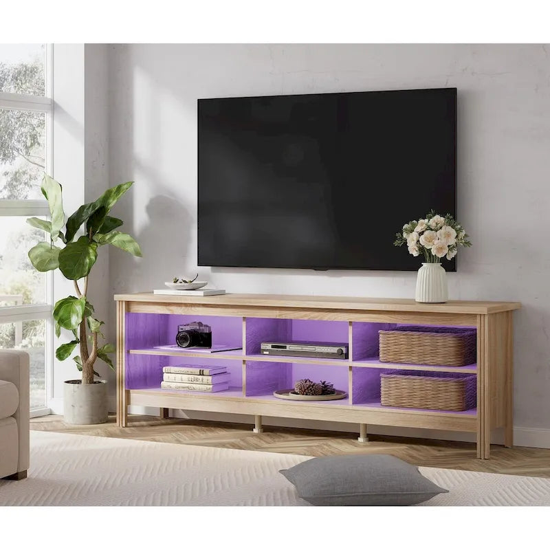 70 Inch TV Stand for 75 TV, Classic Entertainment Center TV Console 35