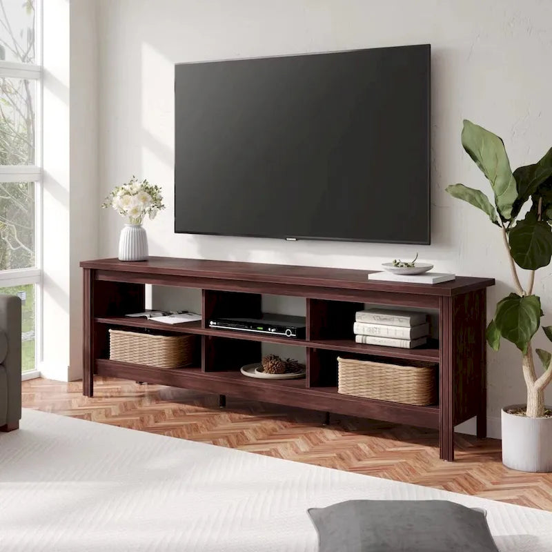 70 Inch TV Stand for 75 TV, Classic Entertainment Center TV Console 37