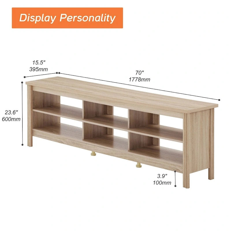 70 Inch TV Stand for 75 TV, Classic Entertainment Center TV Console 44