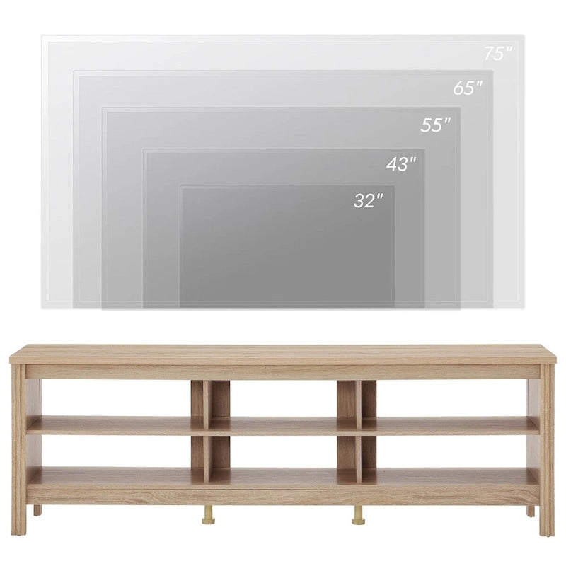 70 Inch TV Stand for 75 TV, Classic Entertainment Center TV Console 45