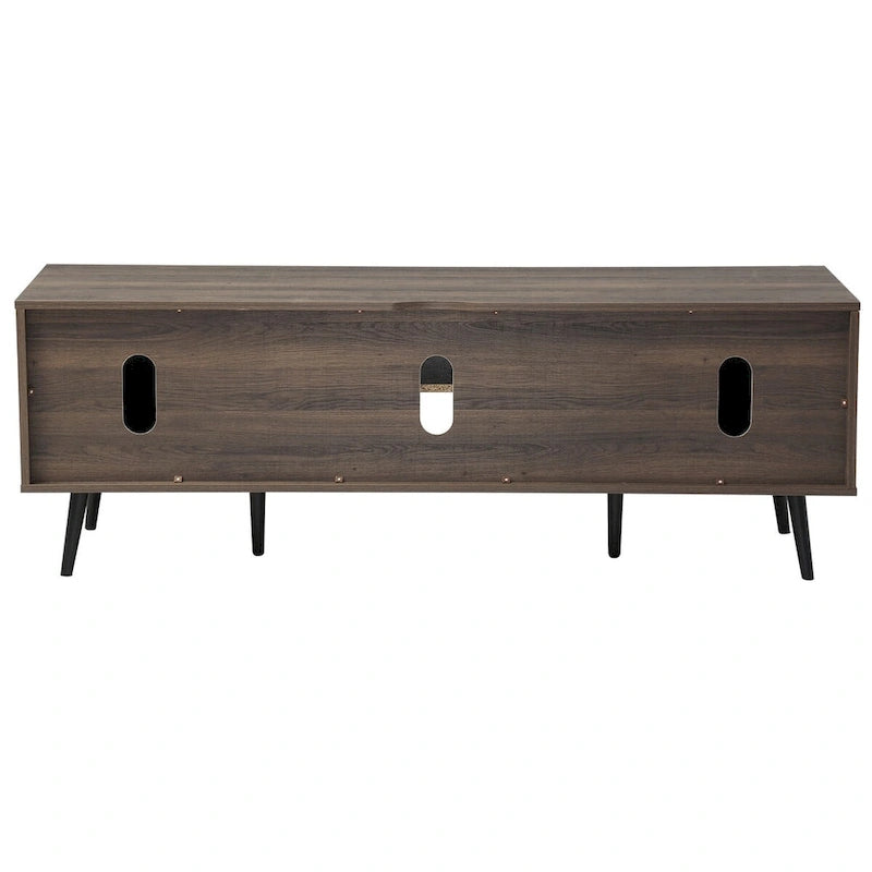 WAMPAT Mid Century Modern TV Stand 61.6 inch Black & Grey 8