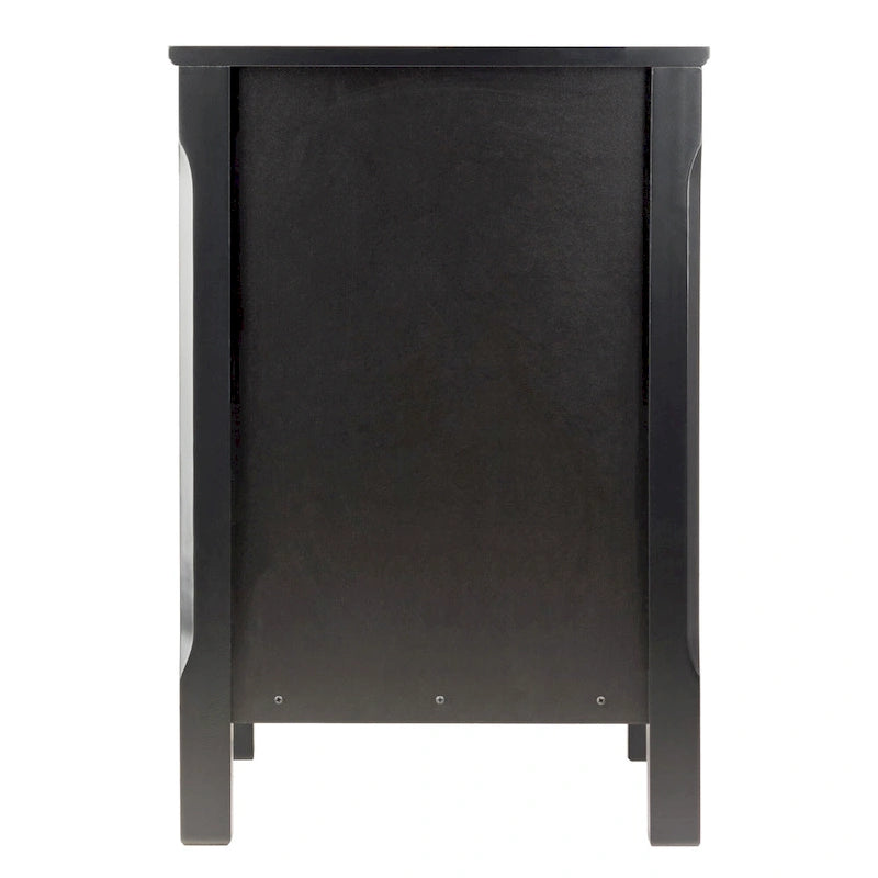 Black Wooden Nightstand Accent Table with 3 Spacious Storage Drawers - 15.75L x 15.75W x 23.63H 5
