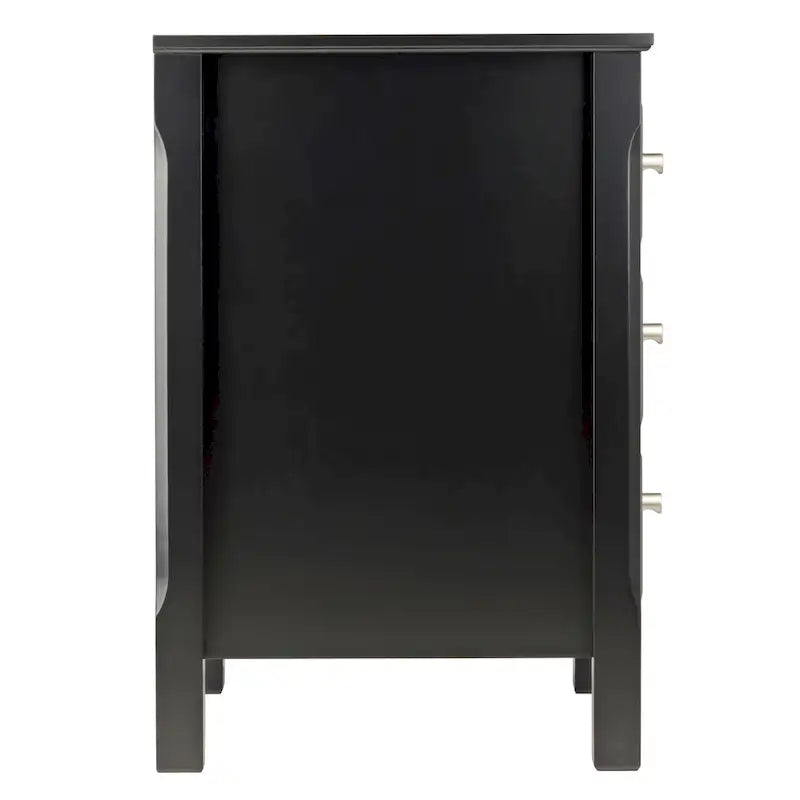 Black Wooden Nightstand Accent Table with 3 Spacious Storage Drawers - 15.75L x 15.75W x 23.63H 11