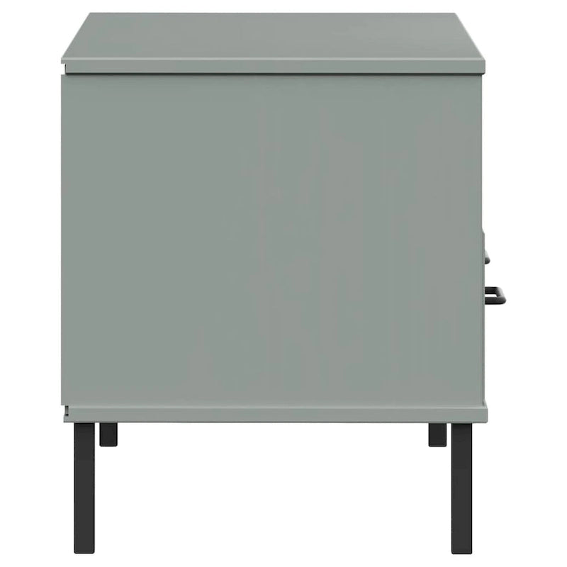 vidaXL TV Stand TV Console TV Console with Metal Legs Solid Wood Pine OSLO - 41.7 x 15.7 x 18.3 5
