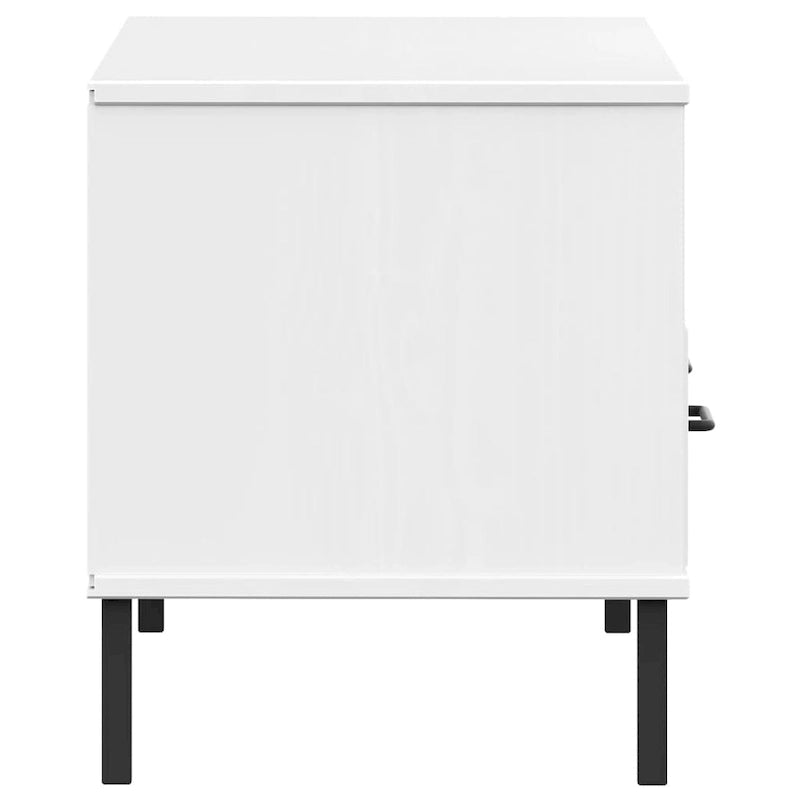vidaXL TV Stand TV Console TV Console with Metal Legs Solid Wood Pine OSLO - 41.7 x 15.7 x 18.3 17
