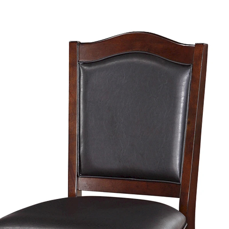 Wooden Armless High Chair, Espresso Brown & Black, Set of 2 - 42 H x 23 W x 20 L Inches 3