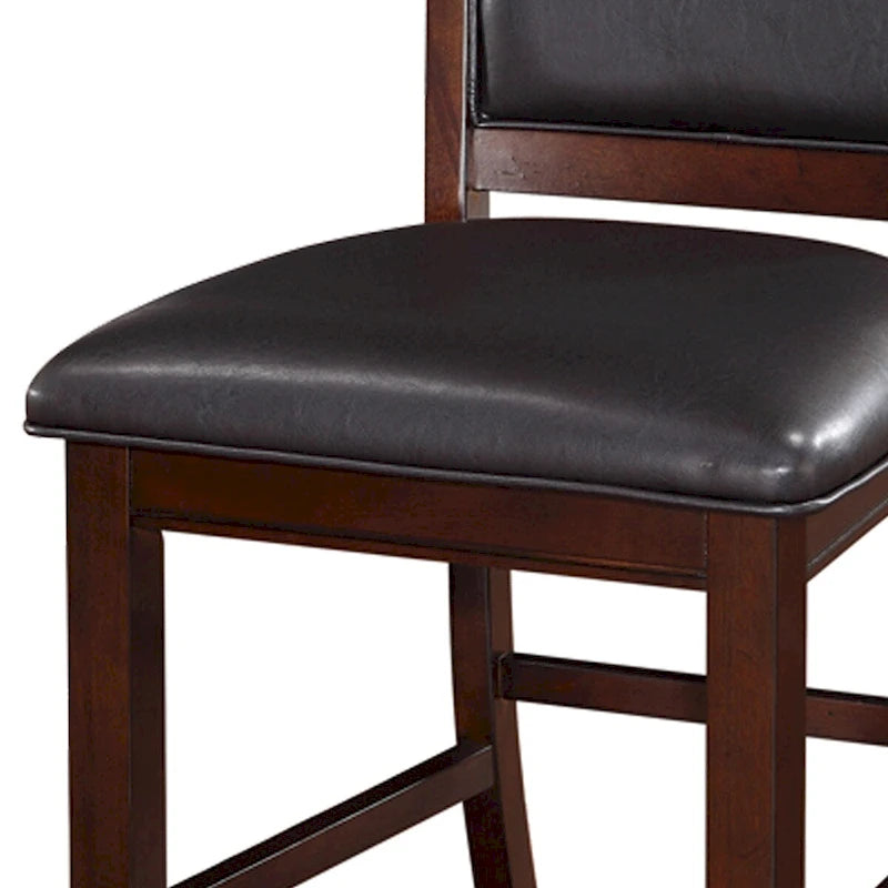 Wooden Armless High Chair, Espresso Brown & Black, Set of 2 - 42 H x 23 W x 20 L Inches 4