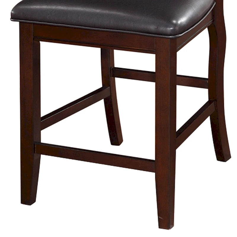 Wooden Armless High Chair, Espresso Brown & Black, Set of 2 - 42 H x 23 W x 20 L Inches 5