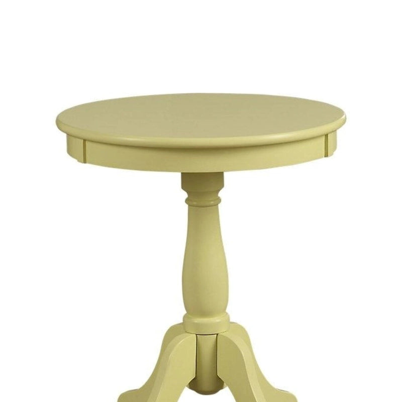 Traditional Style Wooden Round Side Table with Turned Pedestal Base - 22 H x 18 W x 18 L Inches 8