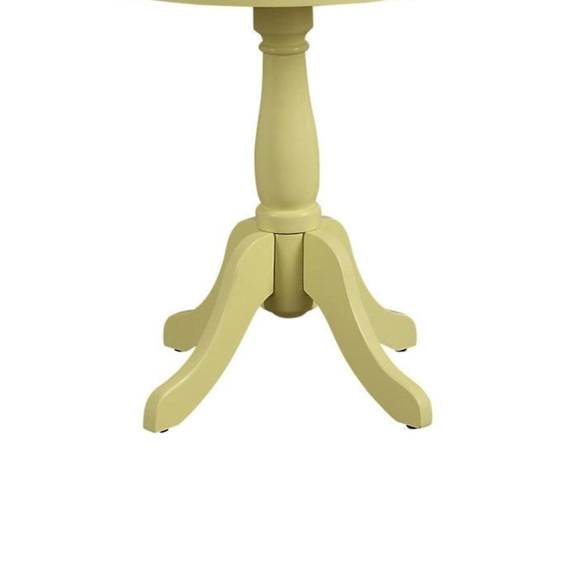Traditional Style Wooden Round Side Table with Turned Pedestal Base - 22 H x 18 W x 18 L Inches 3