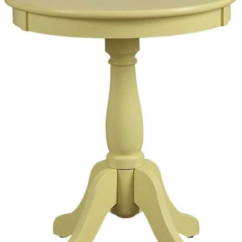 Traditional Style Wooden Round Side Table with Turned Pedestal Base - 22 H x 18 W x 18 L Inches 4