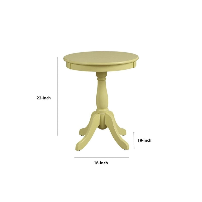 Traditional Style Wooden Round Side Table with Turned Pedestal Base - 22 H x 18 W x 18 L Inches 5