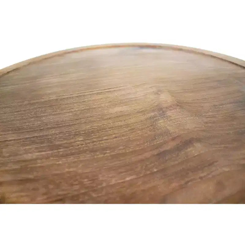 Tavolino Laterale a C in Teak Nordico Naturale - Beige 14