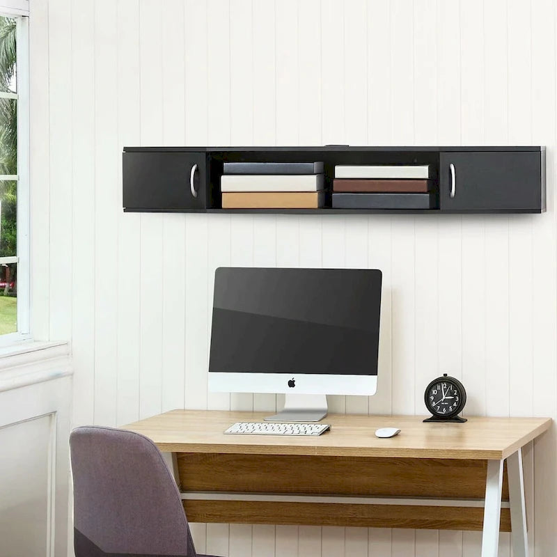 FITUEYES Mobile TV da Parete Consolle Media Scrivania Galleggiante Credenza Contenitore - 43.3 3