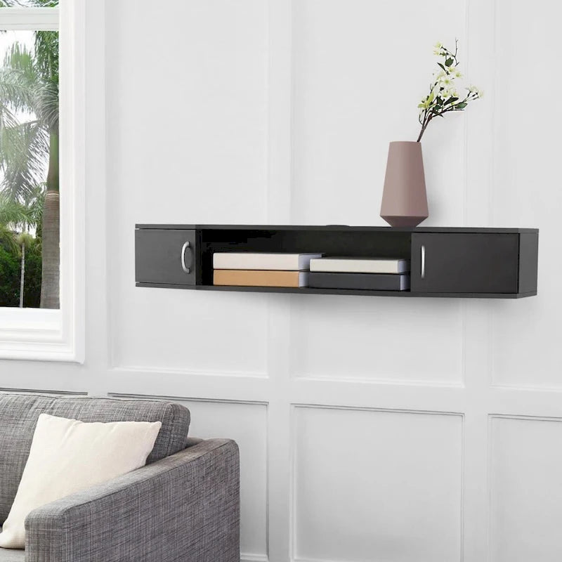 FITUEYES Mobile TV da Parete Consolle Media Scrivania Galleggiante Credenza Contenitore - 43.3 4