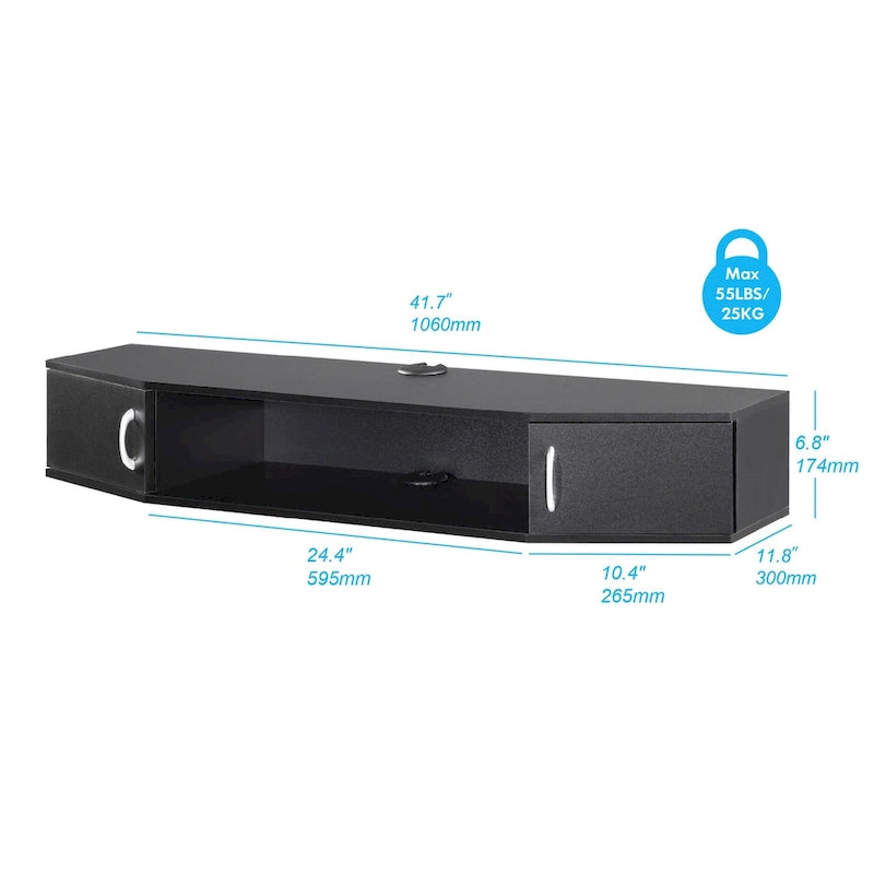 FITUEYES Mobile TV da Parete Consolle Media Scrivania Galleggiante Credenza Contenitore - 43.3 5