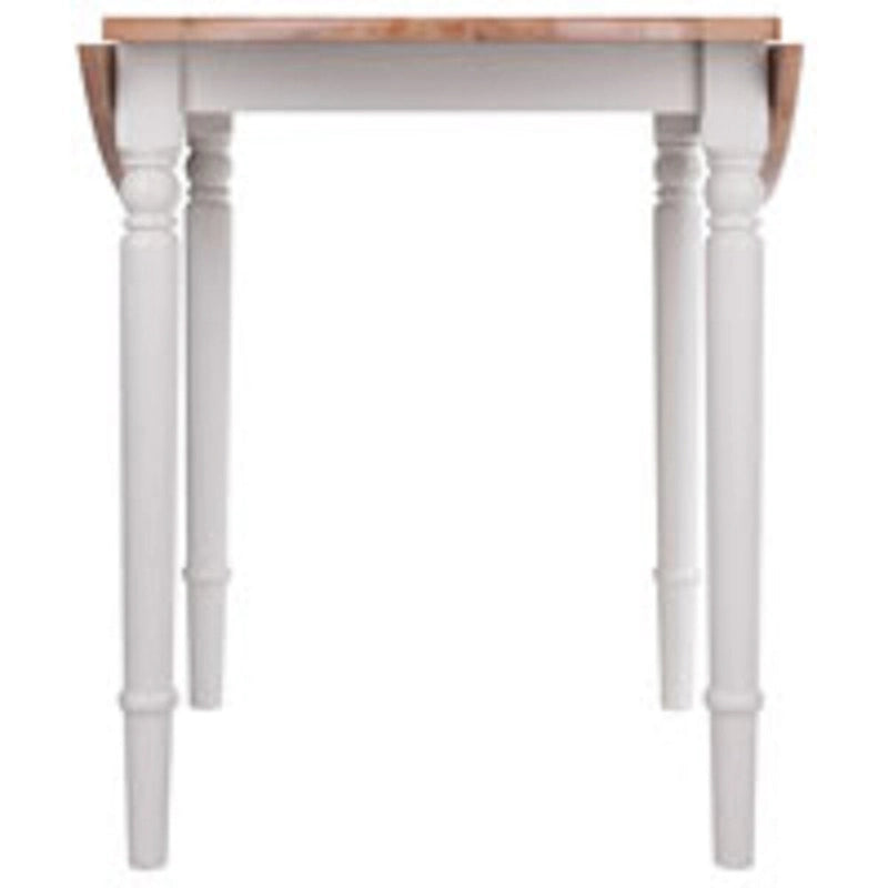 Tavolo rotondo allungabile da 30 pollici beige e bianco 4