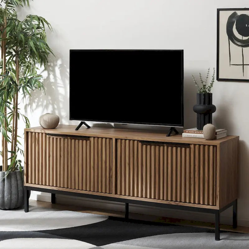 SAFAVIEH Deandra Porta TV/Mobile Media a 4 Ante (Adatto a TV a Schermo Piatto Fino a 65 Pollici) - 154,4 cm x 44,9 cm x 62,4 cm - 61Lx18Px25A 4