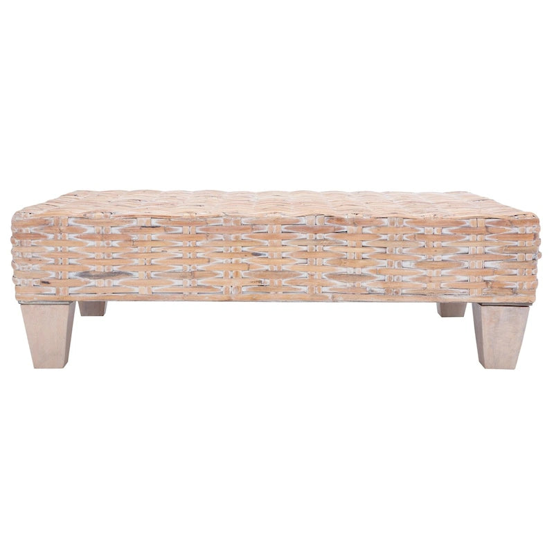 SAFAVIEH Caron Washed Natural Wicker Bench - 41 W x 28 D x 12 H - 41Wx28Dx12H 22
