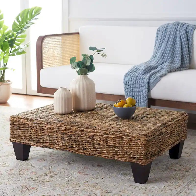 SAFAVIEH Caron Washed Natural Wicker Bench - 41 W x 28 D x 12 H - 41Wx28Dx12H 2