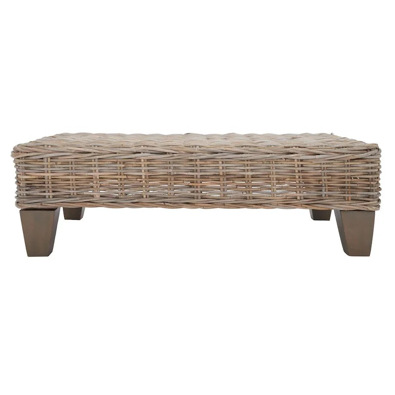 SAFAVIEH Caron Washed Natural Wicker Bench - 41 W x 28 D x 12 H - 41Wx28Dx12H 4