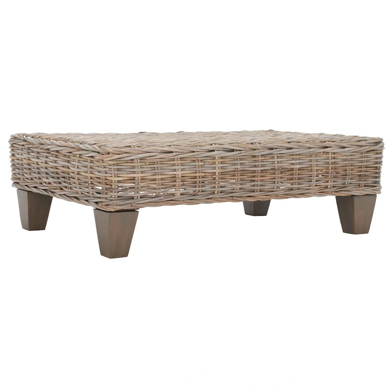 SAFAVIEH Caron Washed Natural Wicker Bench - 41 W x 28 D x 12 H - 41Wx28Dx12H 6