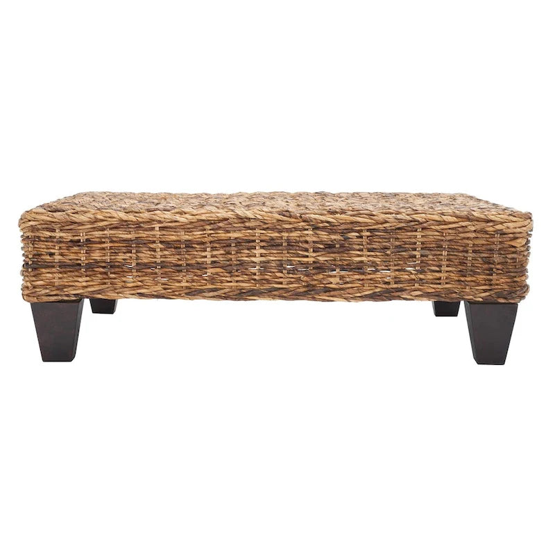 SAFAVIEH Caron Washed Natural Wicker Bench - 41 W x 28 D x 12 H - 41Wx28Dx12H 8