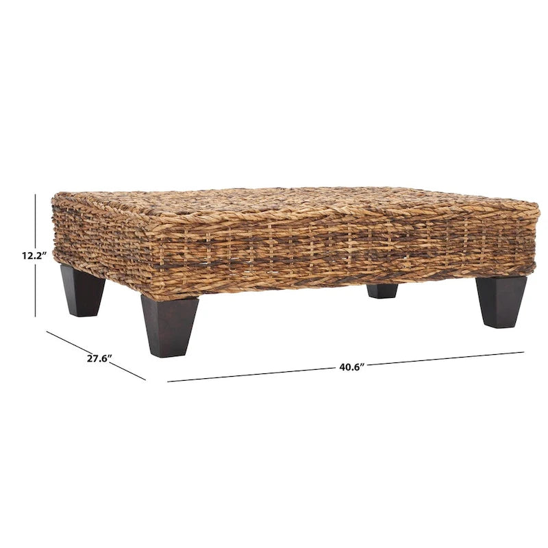 SAFAVIEH Caron Washed Natural Wicker Bench - 41 W x 28 D x 12 H - 41Wx28Dx12H 11