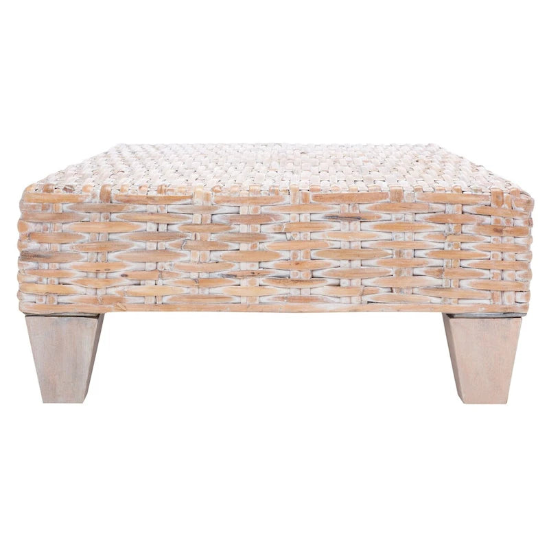 SAFAVIEH Caron Washed Natural Wicker Bench - 41 W x 28 D x 12 H - 41Wx28Dx12H 16