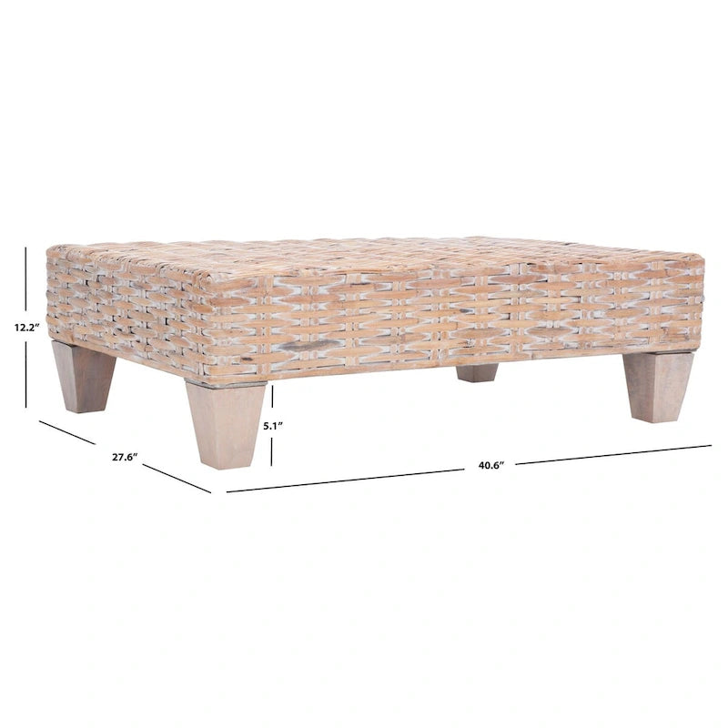 SAFAVIEH Caron Washed Natural Wicker Bench - 41 W x 28 D x 12 H - 41Wx28Dx12H 19