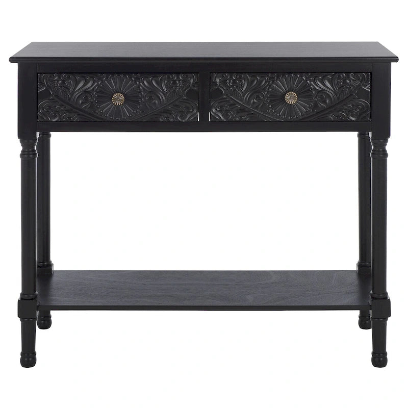SAFAVIEH Leonia 2-Drawer Console Table - 35.5 W x 13 L x 29.5 H - 36Wx13Dx30H 38
