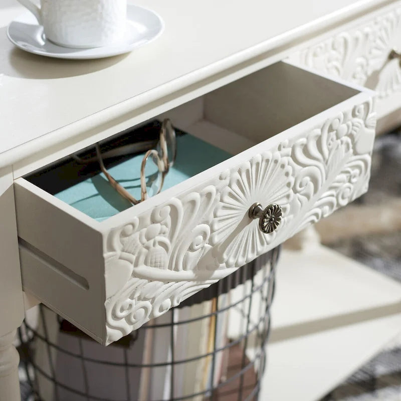 SAFAVIEH Leonia 2-Drawer Console Table - 35.5 W x 13 L x 29.5 H - 36Wx13Dx30H 5