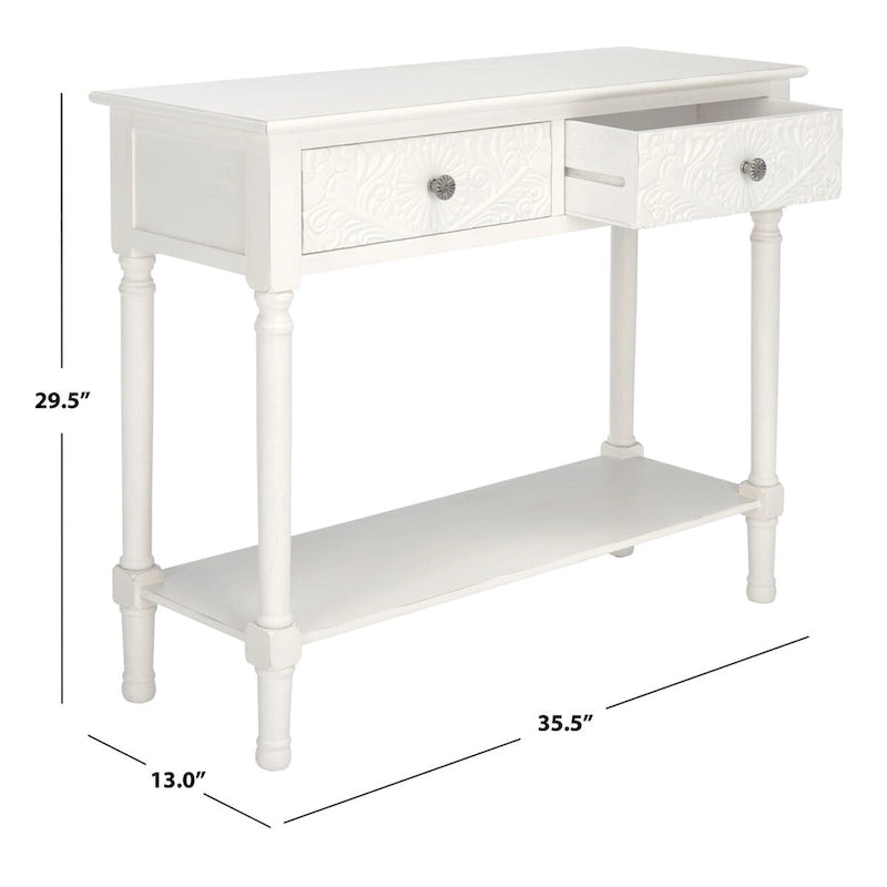 SAFAVIEH Leonia 2-Drawer Console Table - 35.5 W x 13 L x 29.5 H - 36Wx13Dx30H 15
