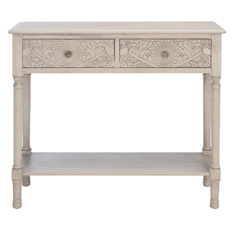 SAFAVIEH Leonia 2-Drawer Console Table - 35.5 W x 13 L x 29.5 H - 36Wx13Dx30H 18