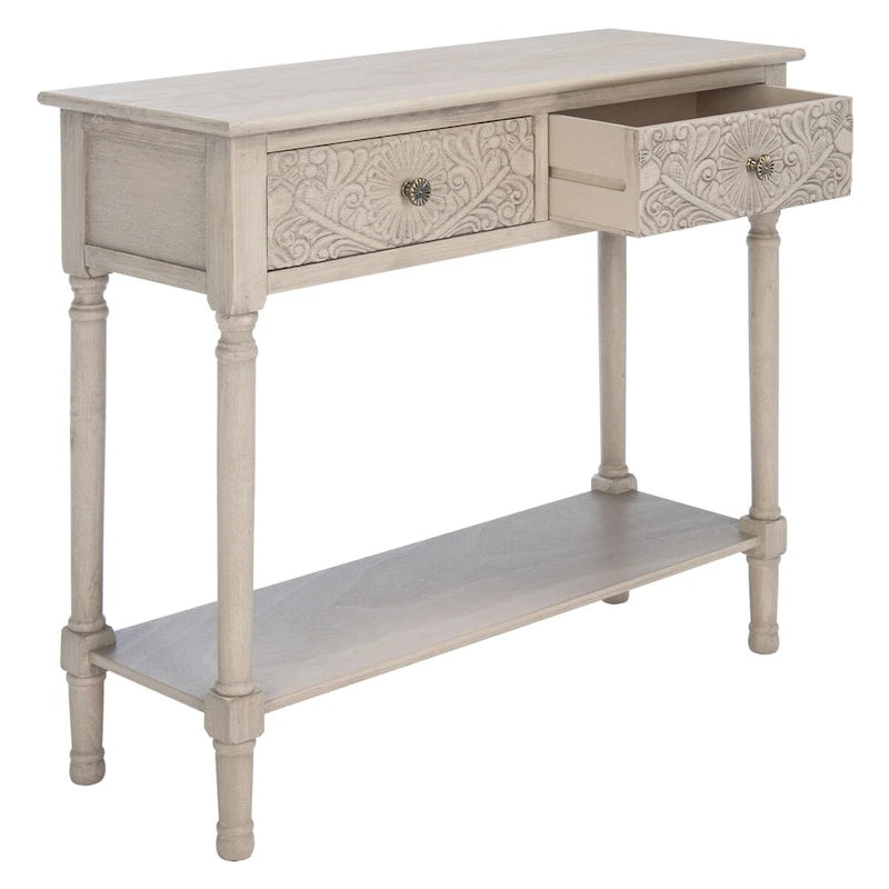 SAFAVIEH Leonia 2-Drawer Console Table - 35.5 W x 13 L x 29.5 H - 36Wx13Dx30H 21