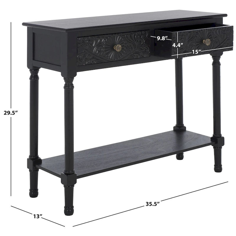 SAFAVIEH Leonia 2-Drawer Console Table - 35.5 W x 13 L x 29.5 H - 36Wx13Dx30H 29