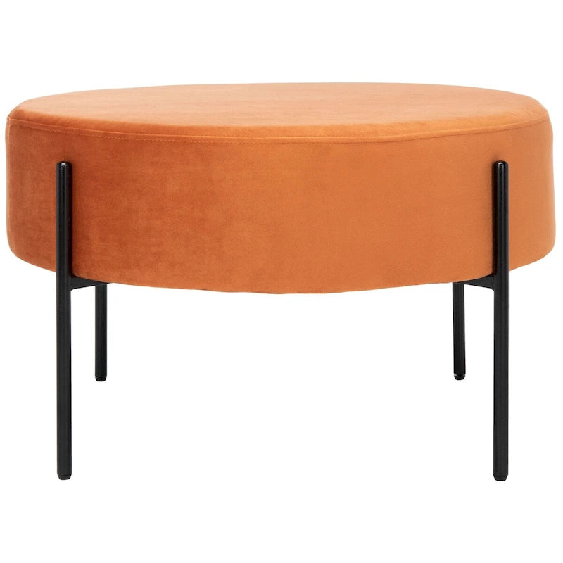 SAFAVIEH Shianne Round Velvet Cocktail Ottoman 30
