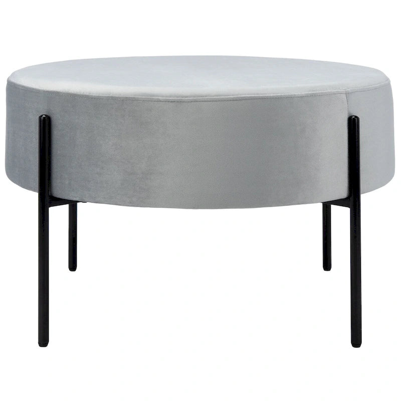 SAFAVIEH Shianne Round Velvet Cocktail Ottoman 33