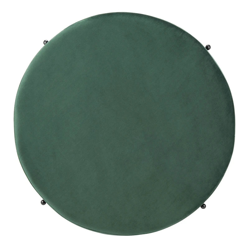 SAFAVIEH Shianne Round Velvet Cocktail Ottoman 15