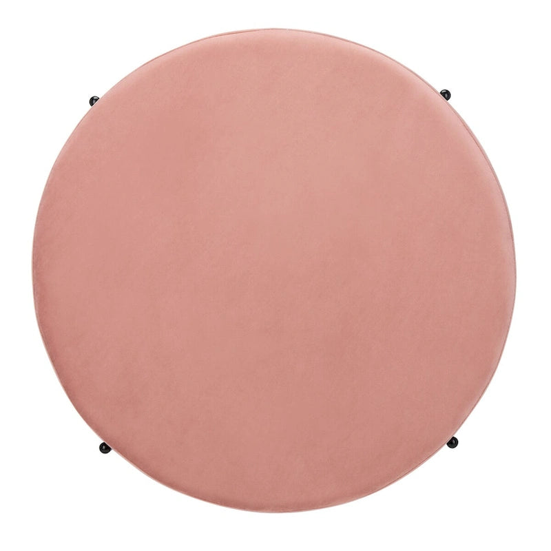 SAFAVIEH Shianne Round Velvet Cocktail Ottoman 21