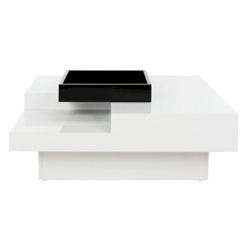 SAFAVIEH Phylis White/ Black Coffee Table - 35.4 x 35.4 x 11.8 - 35Wx35Dx12H 3