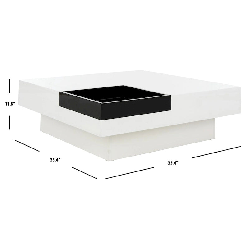 SAFAVIEH Phylis White/ Black Coffee Table - 35.4 x 35.4 x 11.8 - 35Wx35Dx12H 8