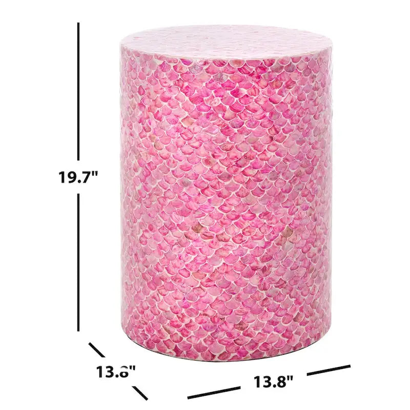 SAFAVIEH Rilla Tavolino Rotondo Accento Rosa Scuro - 13,8 L x 13,8 P x 19,7 H - 14Lx14Px20A 7