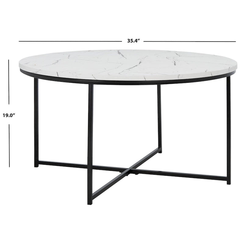 SAFAVIEH Alverda Marble Coffee Table - 35 W x 35 D x 19 H - 35Wx35Dx19H 9