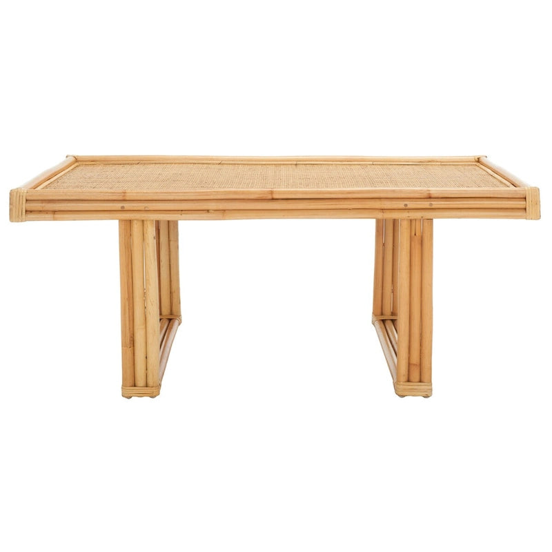 SAFAVIEH Gerdhilde Tropical Boho Coastal Rattan Rectangle Coffee Table - 47 In. W x 24 In. D x 18 In. H - 47Wx24Dx18H 2